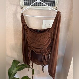 TALENT brown long sleeve blouse